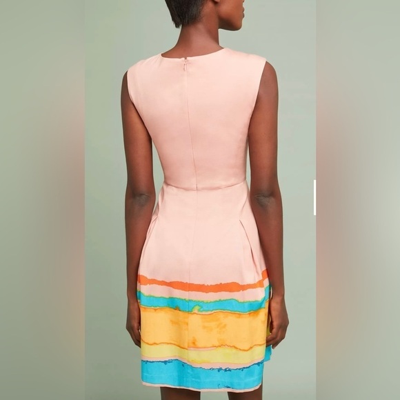 Tracy Reese x Anthropologie | Fit & Flare Painterly Pleated Party Dress | 4 - Picture 3 of 10